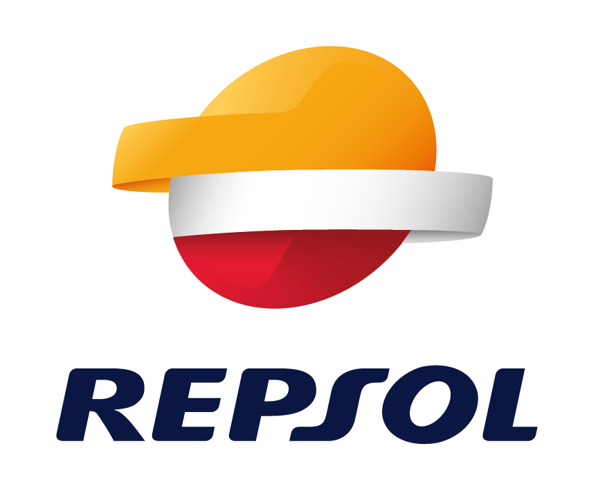 Repsol logo - orange and red, globe shaped