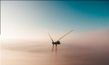 windmill above fog